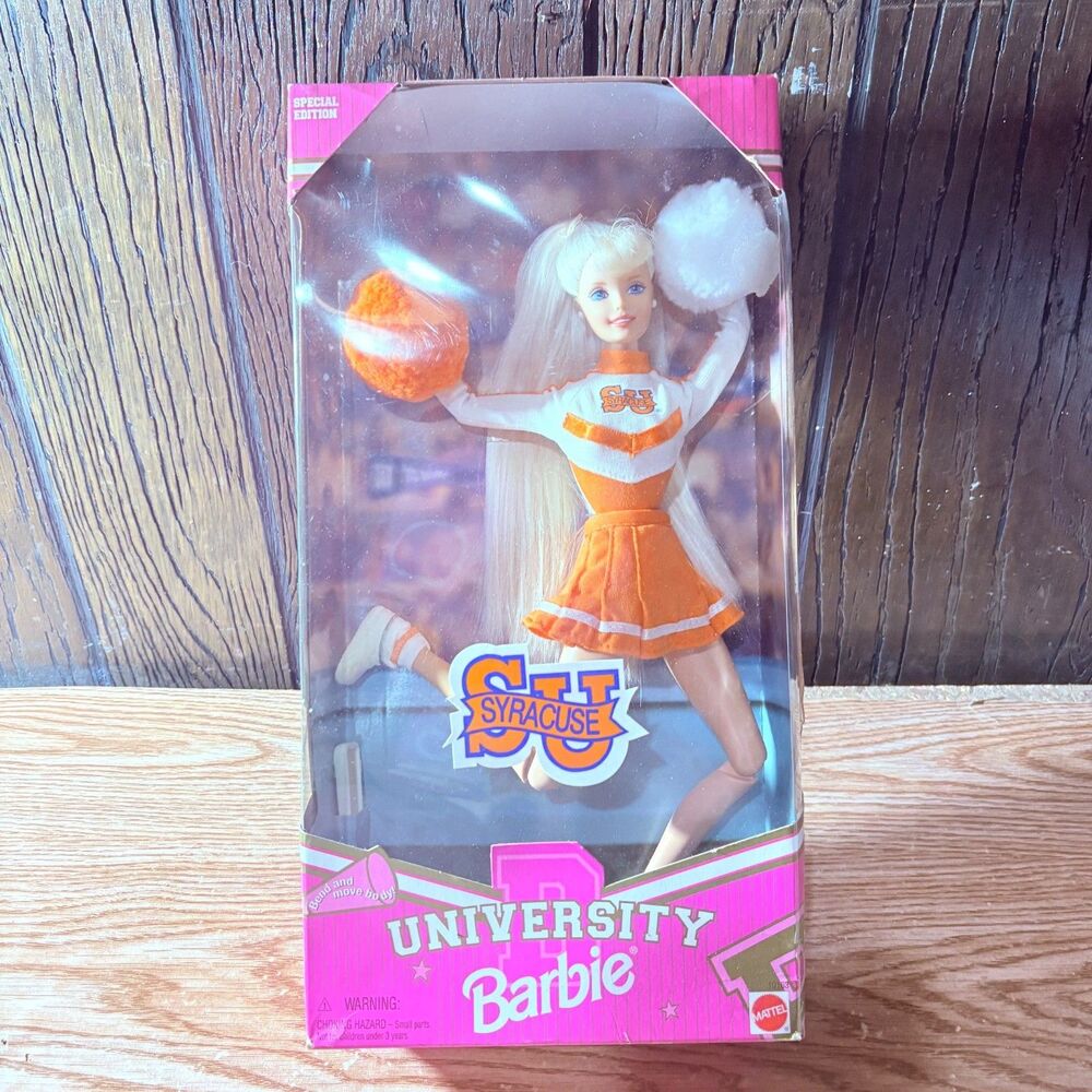 1996 Mattel 19163 Syracuse University cheerleader barbie articulated body blondy
